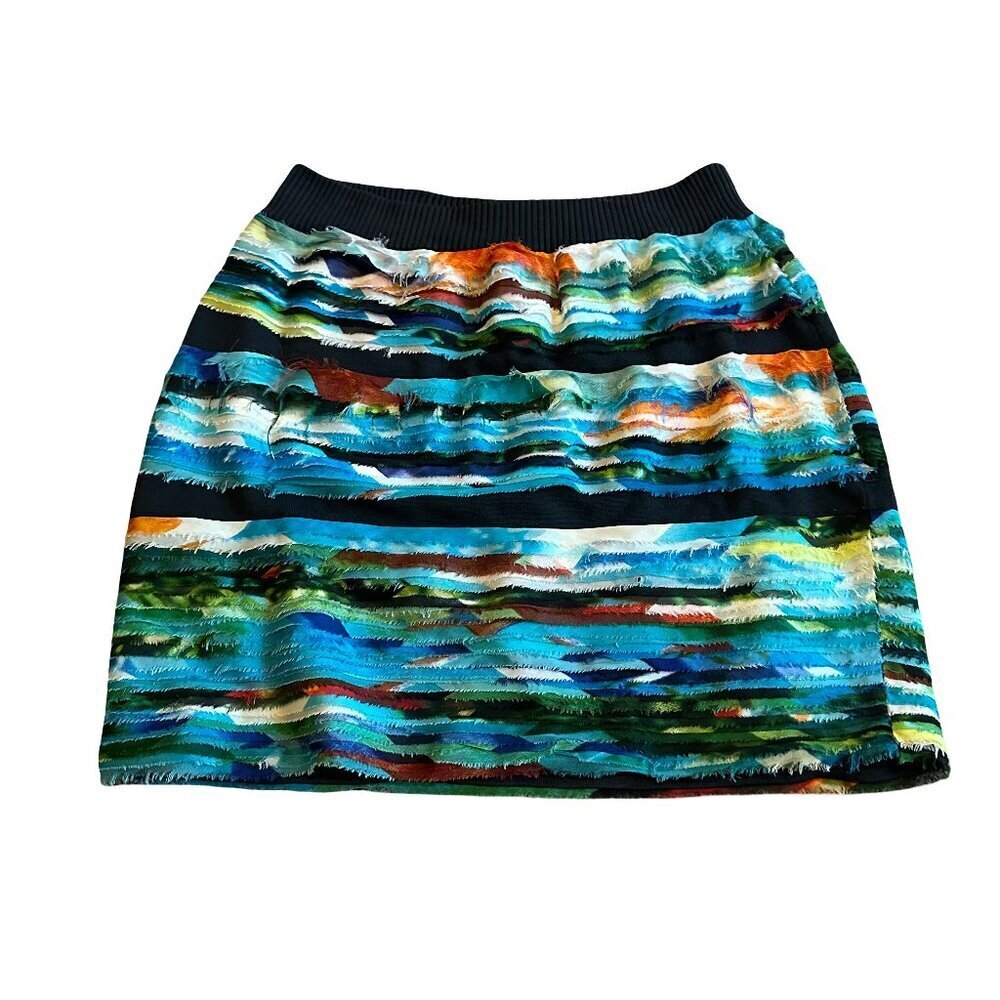 Rag & Bone Harley Photo Print Silk Cotton Mini Skirt Stretch Pull-On Size Medium